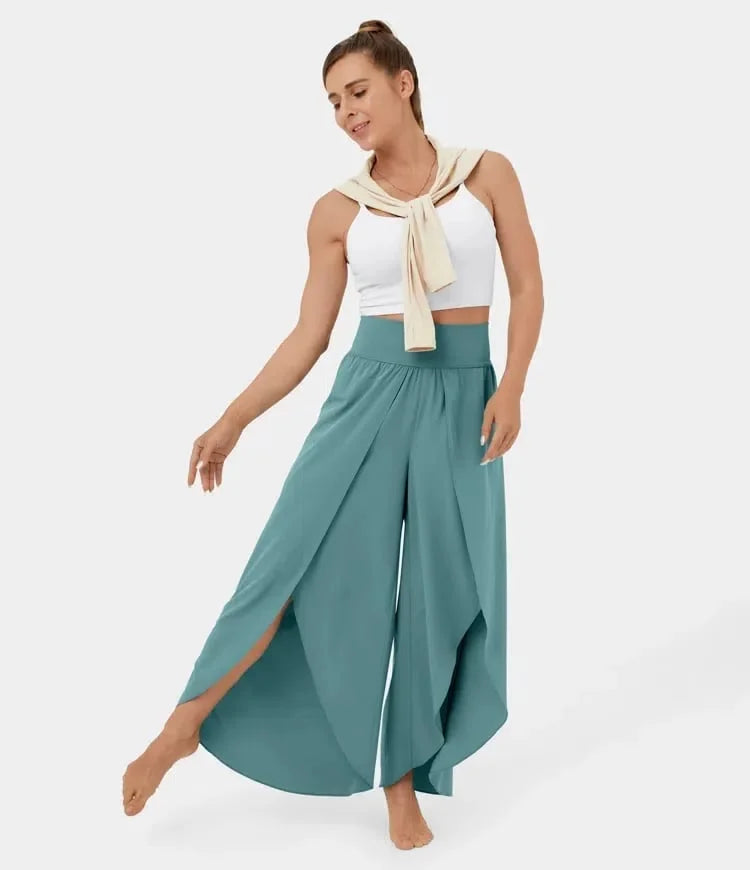 Poppy – Comfortabele Yogabroek met Elegante Wijde Pijpen
