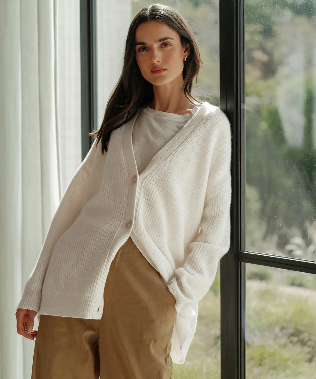Amber | Warm lang vest met knopen