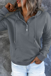 Emari | Warme Fleece Trui met Capuchon en Knopen