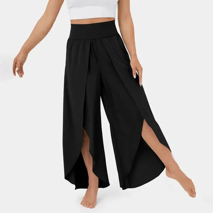 Poppy – Comfortabele Yogabroek met Elegante Wijde Pijpen