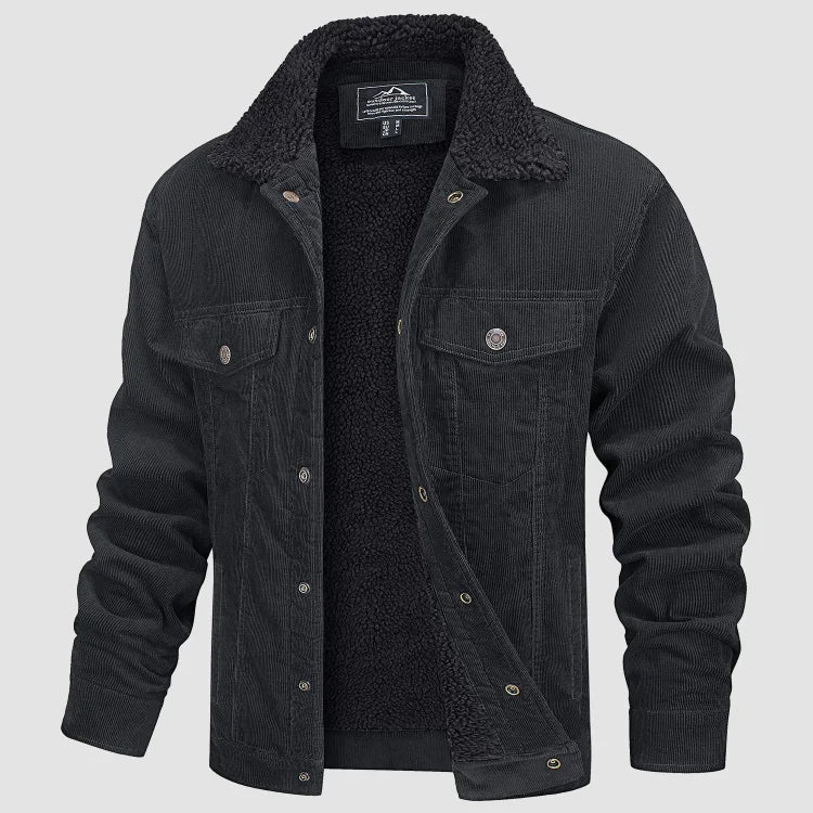 Ruben | Stijlvolle en comfortabele Corduroy herenjas met sherpa voering