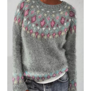 Ellah | Stijlvolle Dames Gebreide Trui met Warm Winterpatroon