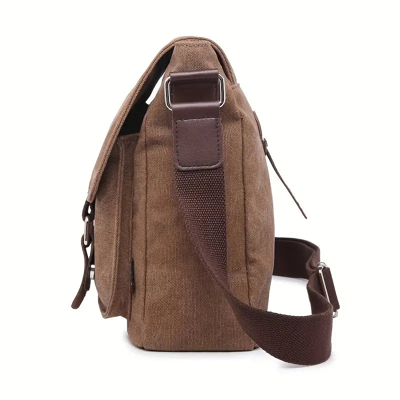 Max | Vintage Canvas Leren Schoudertas voor Mannen