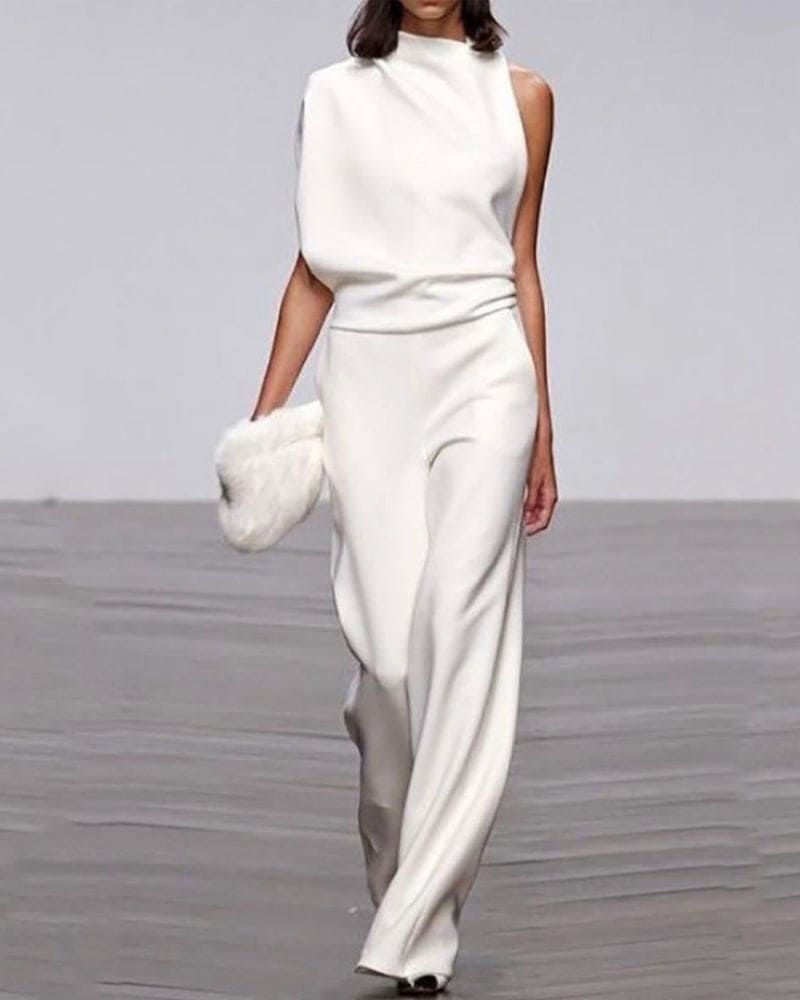 KATE | Elegante jumpsuit met chique staande kraag