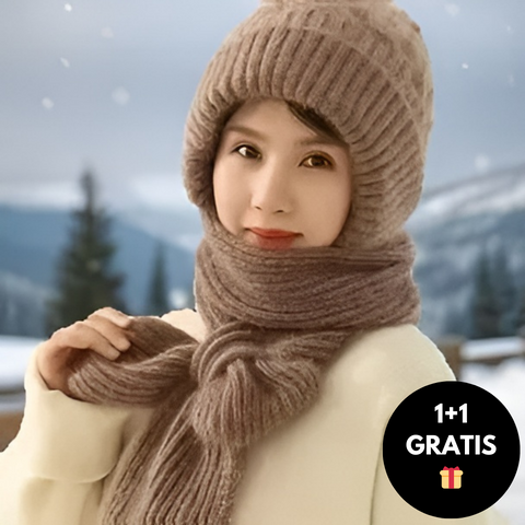 Elisa- Muts met Geïntegreerde Sjaal
