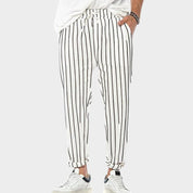 Jeroen | Casual Gestreepte Broek met Trekkoord voor Heren