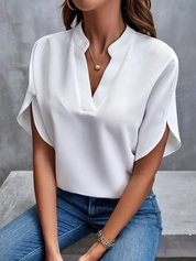 Chic V-hals Blouse voor Dames met een Betoverende Stijl