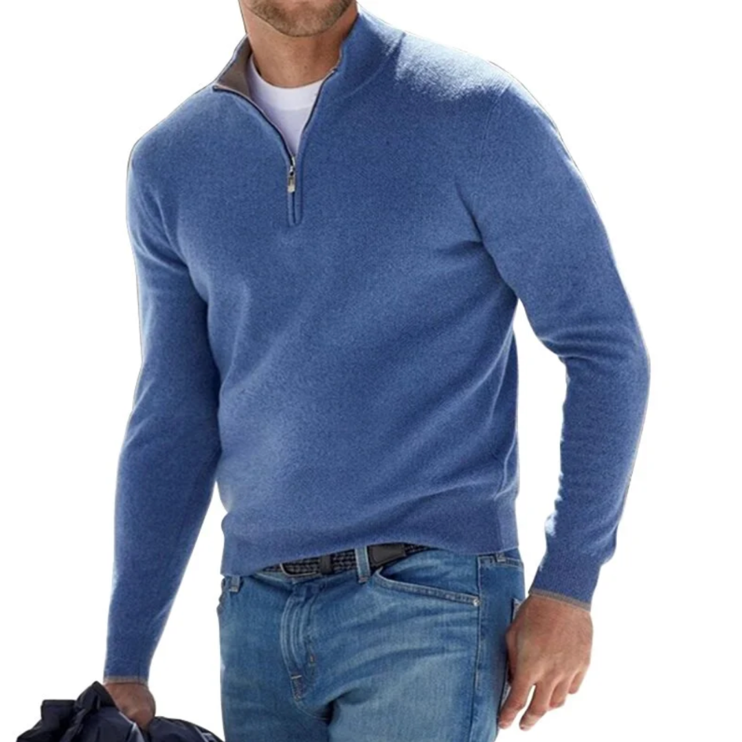 Morris | Casual Heren vest met Rits en Hoge Kraag