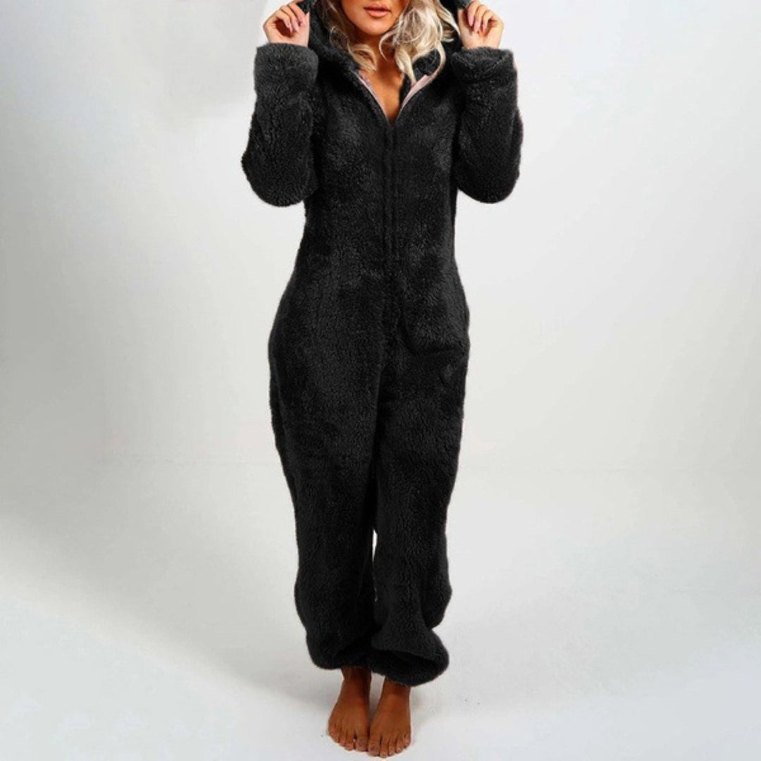 Cora | Stijlvolle Lange Fleece Onesie met Capuchon