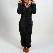 Cora | Stijlvolle Lange Fleece Onesie met Capuchon