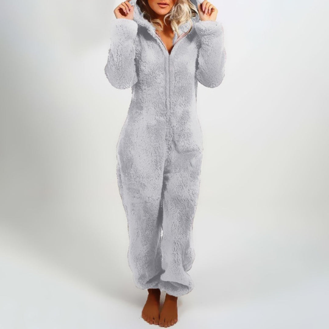 Cora | Stijlvolle Lange Fleece Onesie met Capuchon