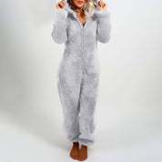 Cora | Stijlvolle Lange Fleece Onesie met Capuchon