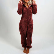 Cora | Stijlvolle Lange Fleece Onesie met Capuchon