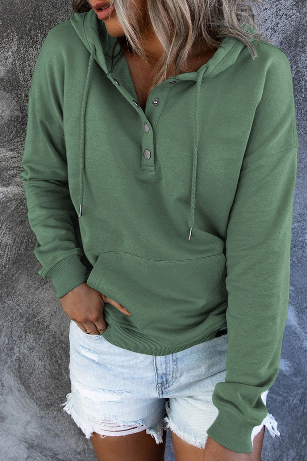 Emari | Warme Fleece Trui met Capuchon en Knopen