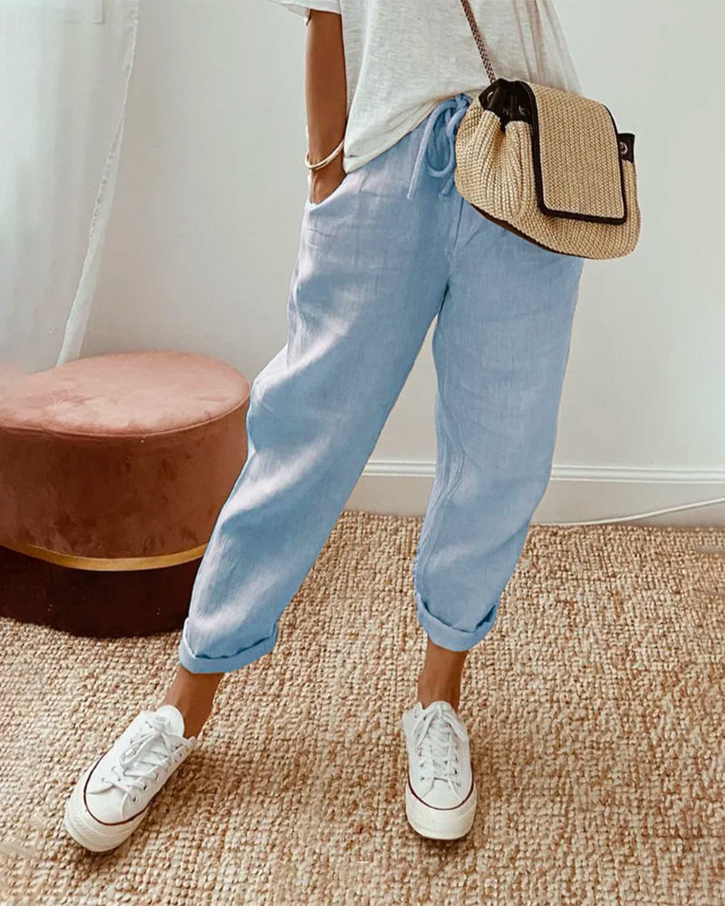 ELLEN | Stijlvolle Broek van Luxe Katoen en Linnen