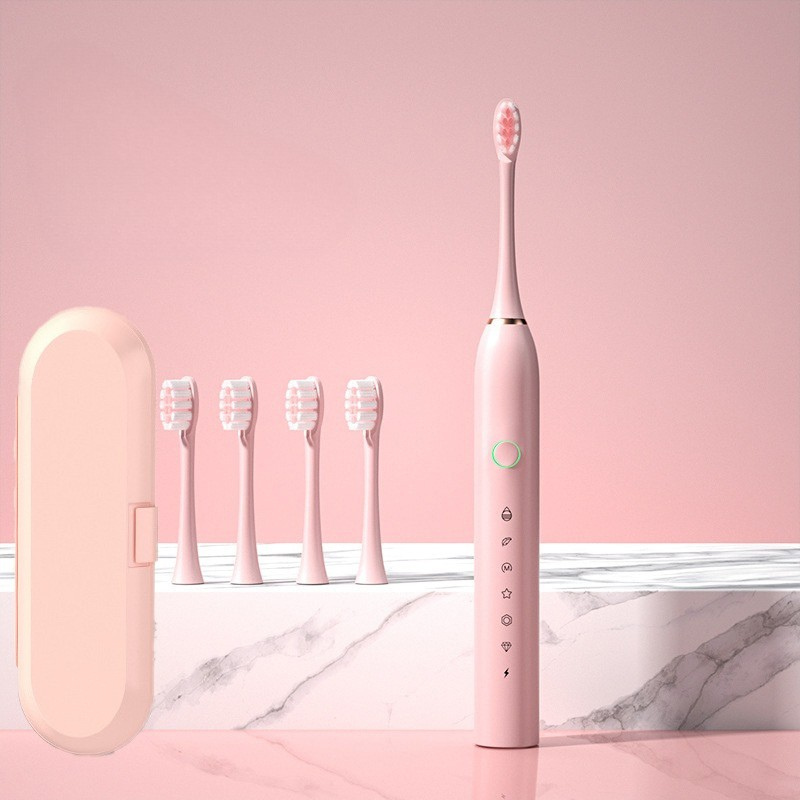 Variant image for X2 roze met 4 borstelkoppen [nieuw model] + reisdoos