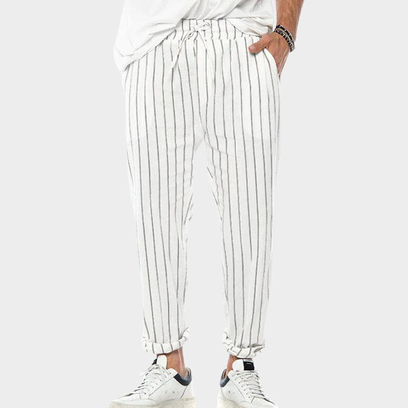 Jeroen | Casual Gestreepte Broek met Trekkoord voor Heren