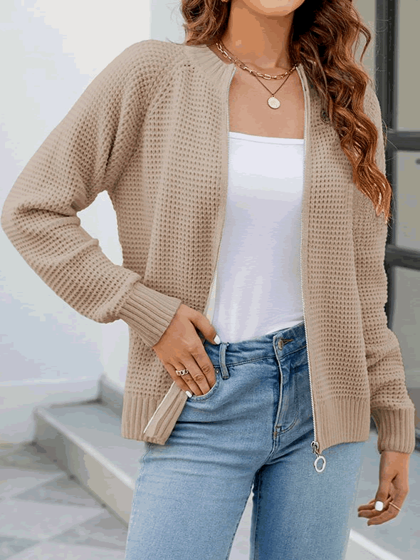 Britany | Comfortabel Gebreid Vest met Rits