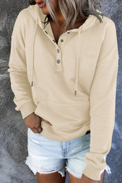 Emari | Warme Fleece Trui met Capuchon en Knopen