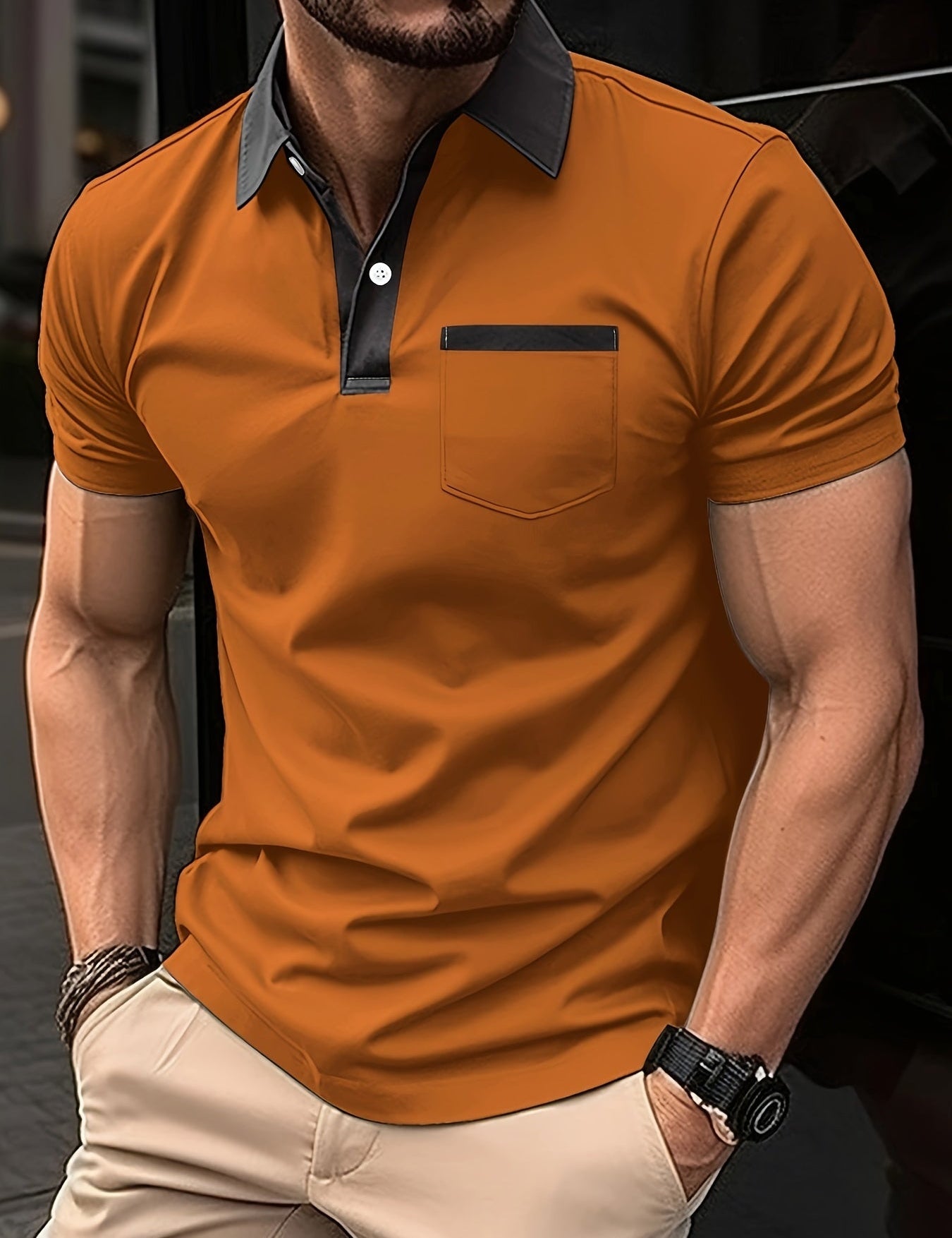 Elegant Katoenen Polo Shirt voor Heren met Korte Mouwen – Perfect voor Golf!