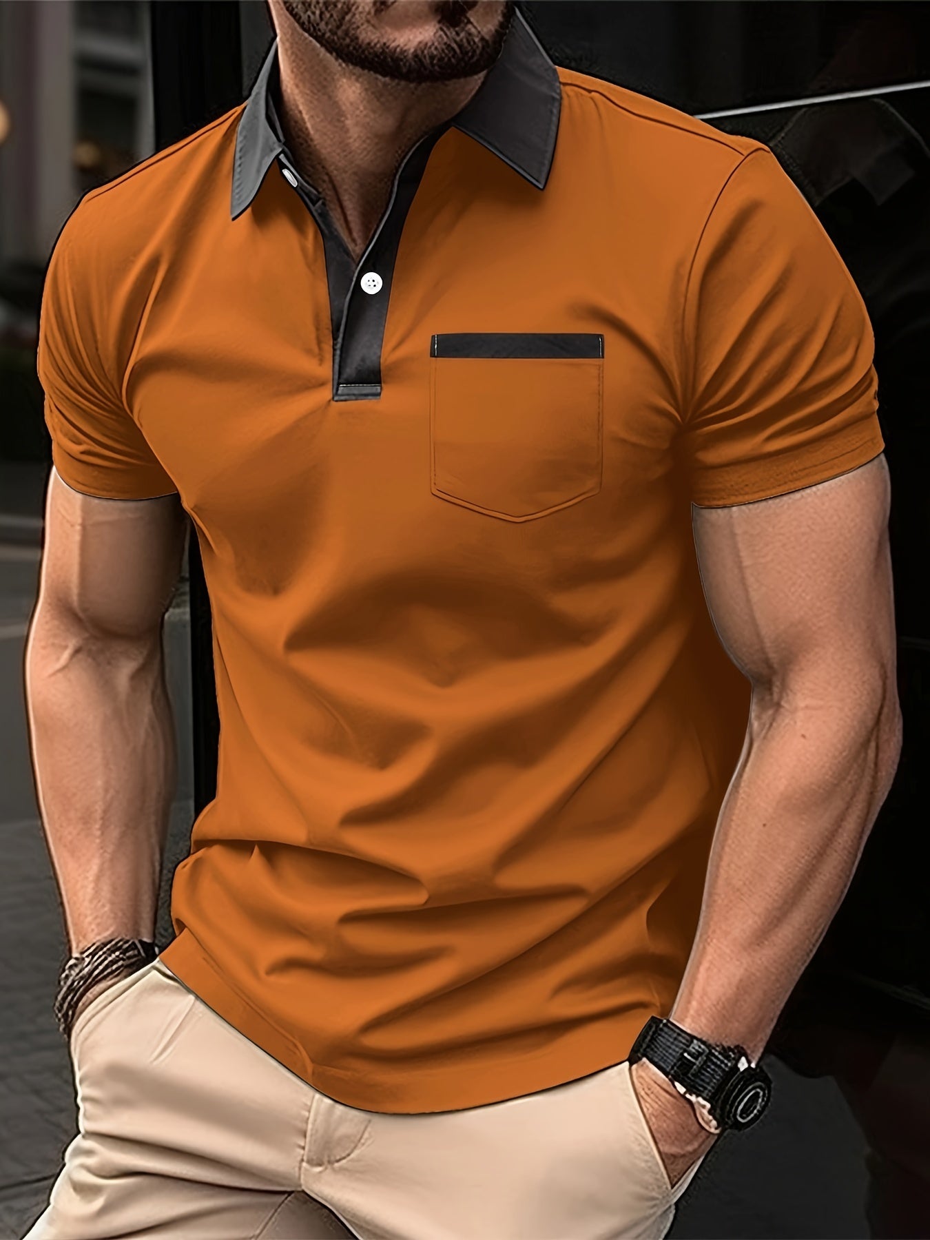Elegant Katoenen Polo Shirt voor Heren met Korte Mouwen – Perfect voor Golf!