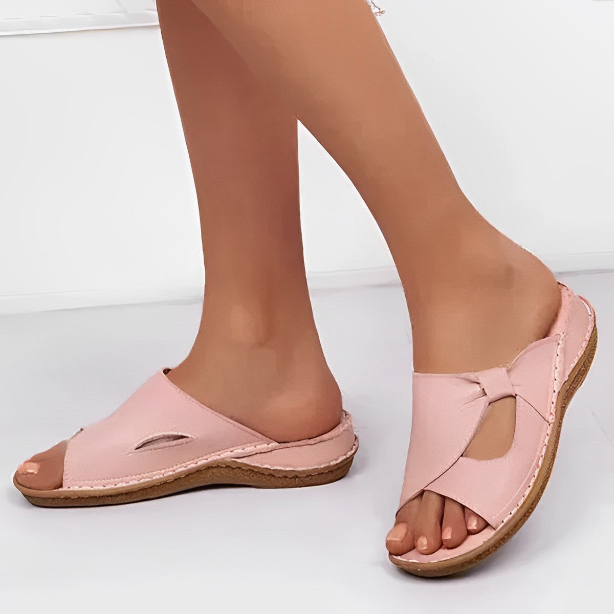 Heike | Dames Orthopedische Leren Slip-On Sandalen - Vormgeving van Comfort en Stijl