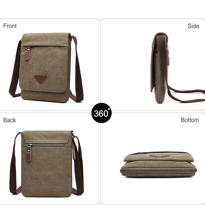Joris | Retro Canvas Kleine Messenger Schoudertas