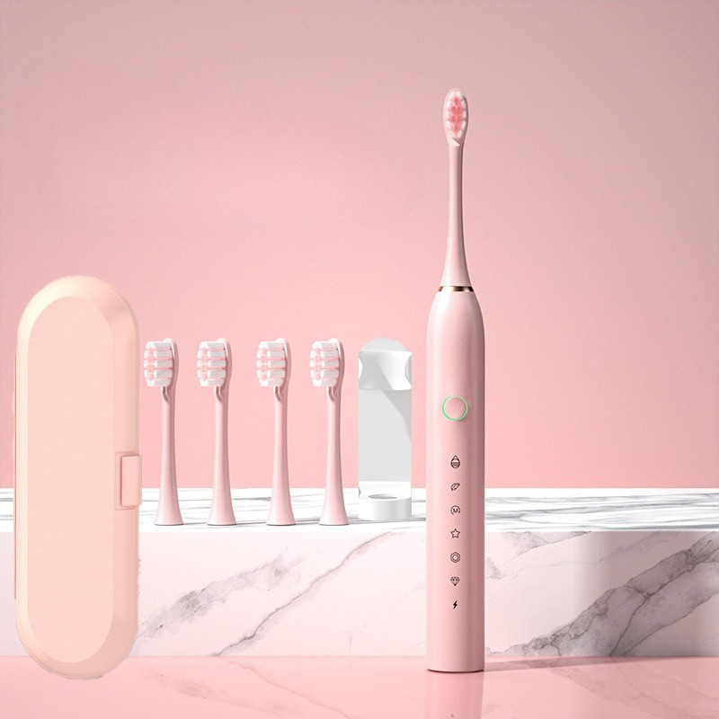 Variant image for X2 roze met 4 borstelkoppen [nieuw model] + reisdoos + stand
