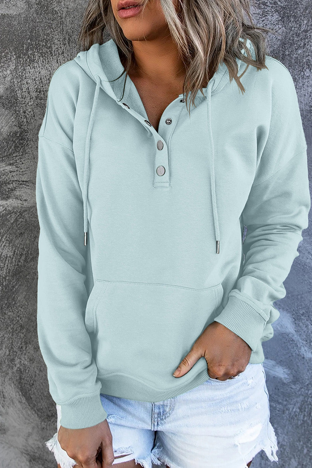Emari | Warme Fleece Trui met Capuchon en Knopen