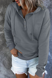 Emari | Warme Fleece Trui met Capuchon en Knopen