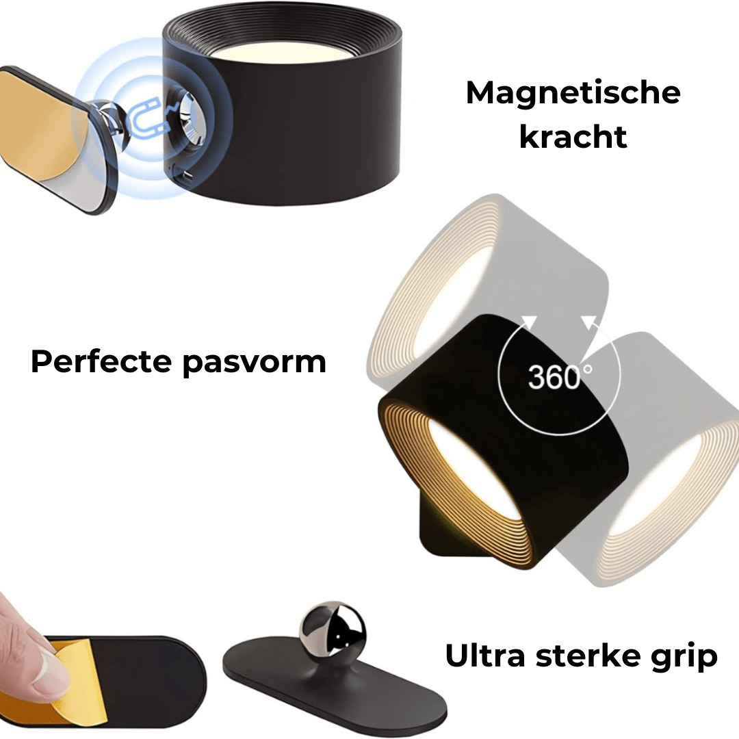 FlexiLamp | Draadloze Oplaadbare 360° Wandlamp