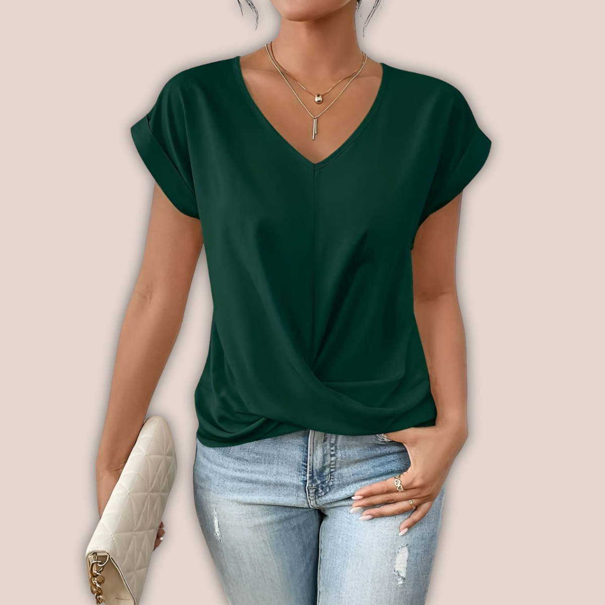 Ancilla |  Casual Zomers Shirt met V Hals