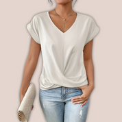 Ancilla |  Casual Zomers Shirt met V Hals