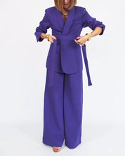 Constanza | Elegante oversized blazer en broek in luxe paarse tint