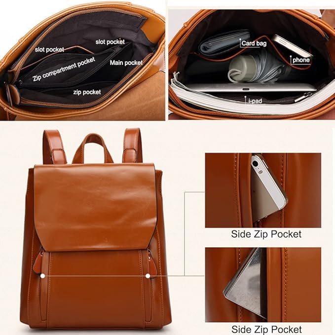 Carmine | Elegante PU Leren Laptop Rugzak - Gewatteerd & Praktisch