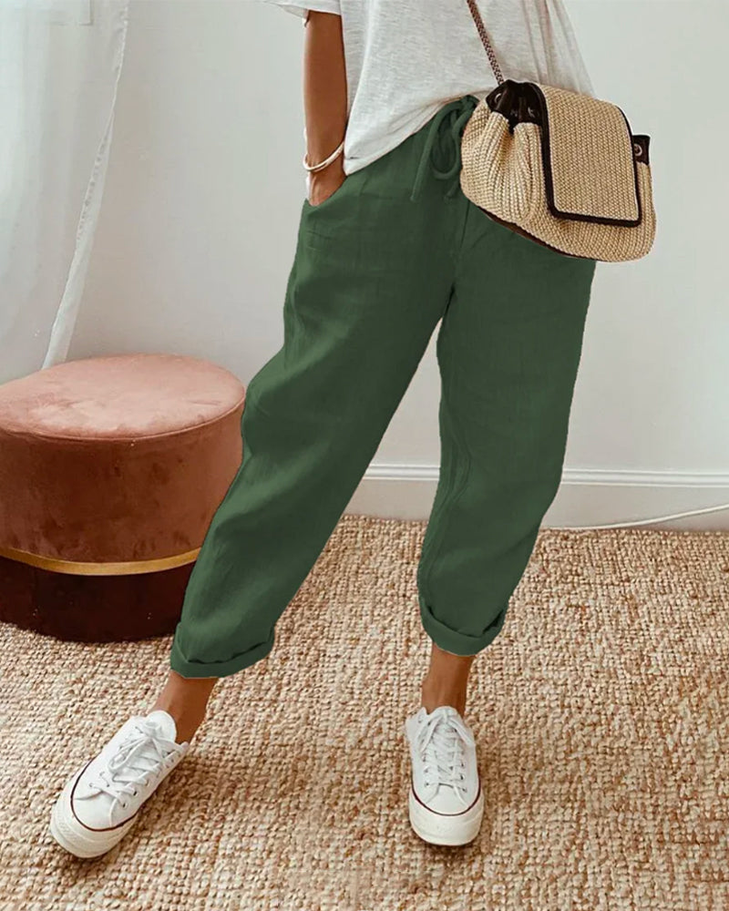 ELLEN | Stijlvolle Broek van Luxe Katoen en Linnen