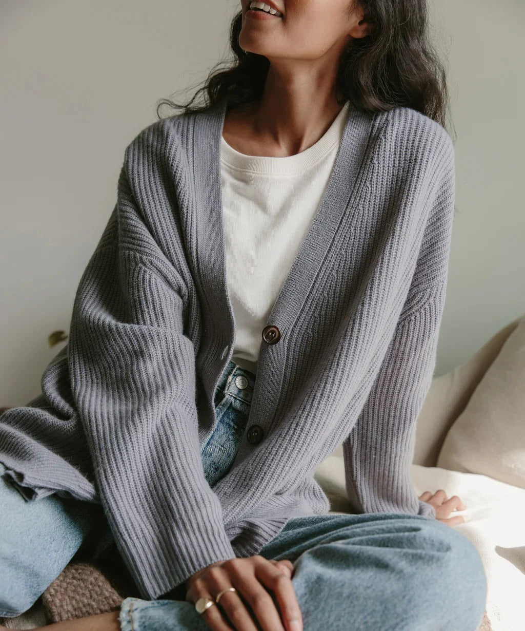 Amber | Warm lang vest met knopen