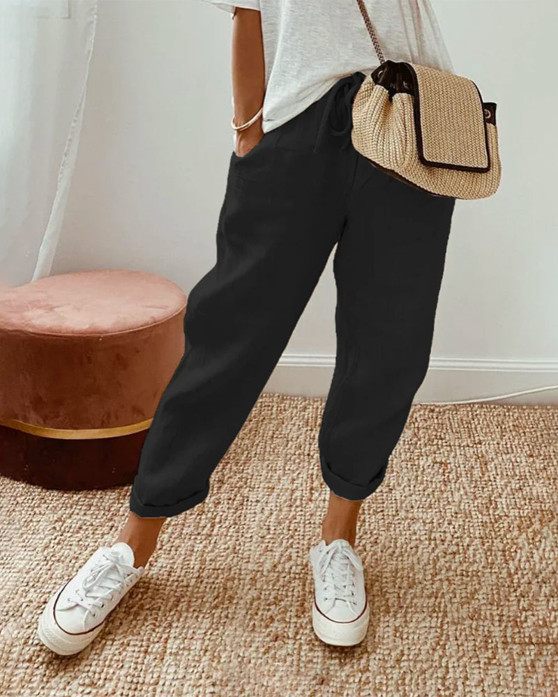 ELLEN | Stijlvolle Broek van Luxe Katoen en Linnen