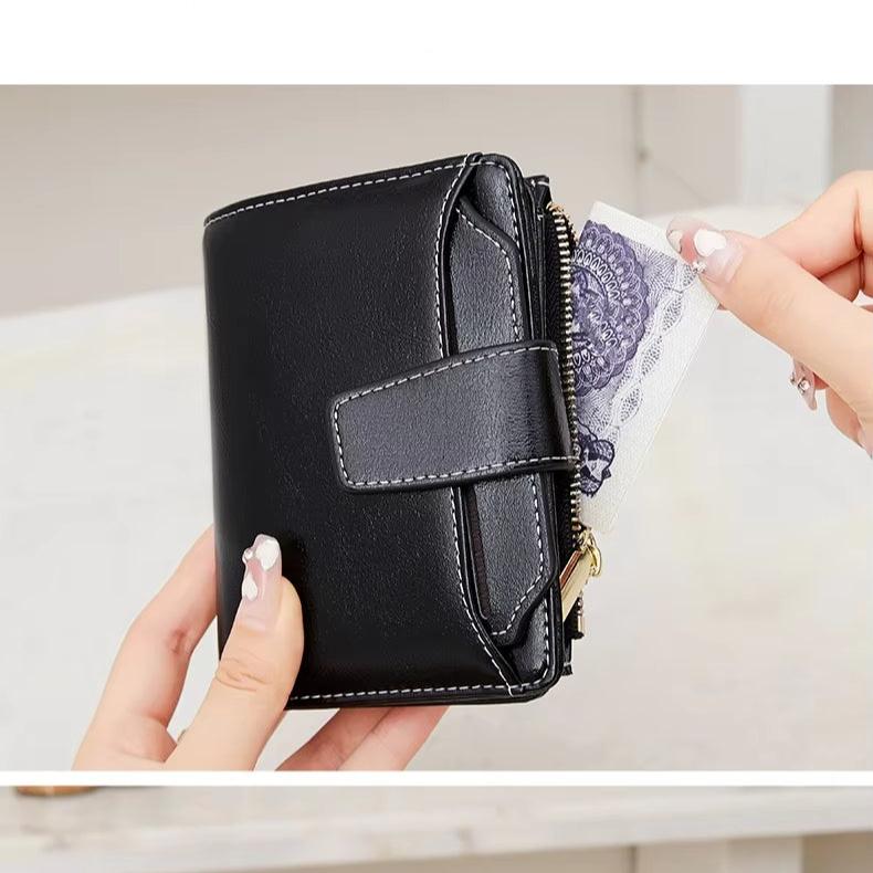 Zaza | Compacte RFID-Blokkerende Driedubbele Reisportemonnee