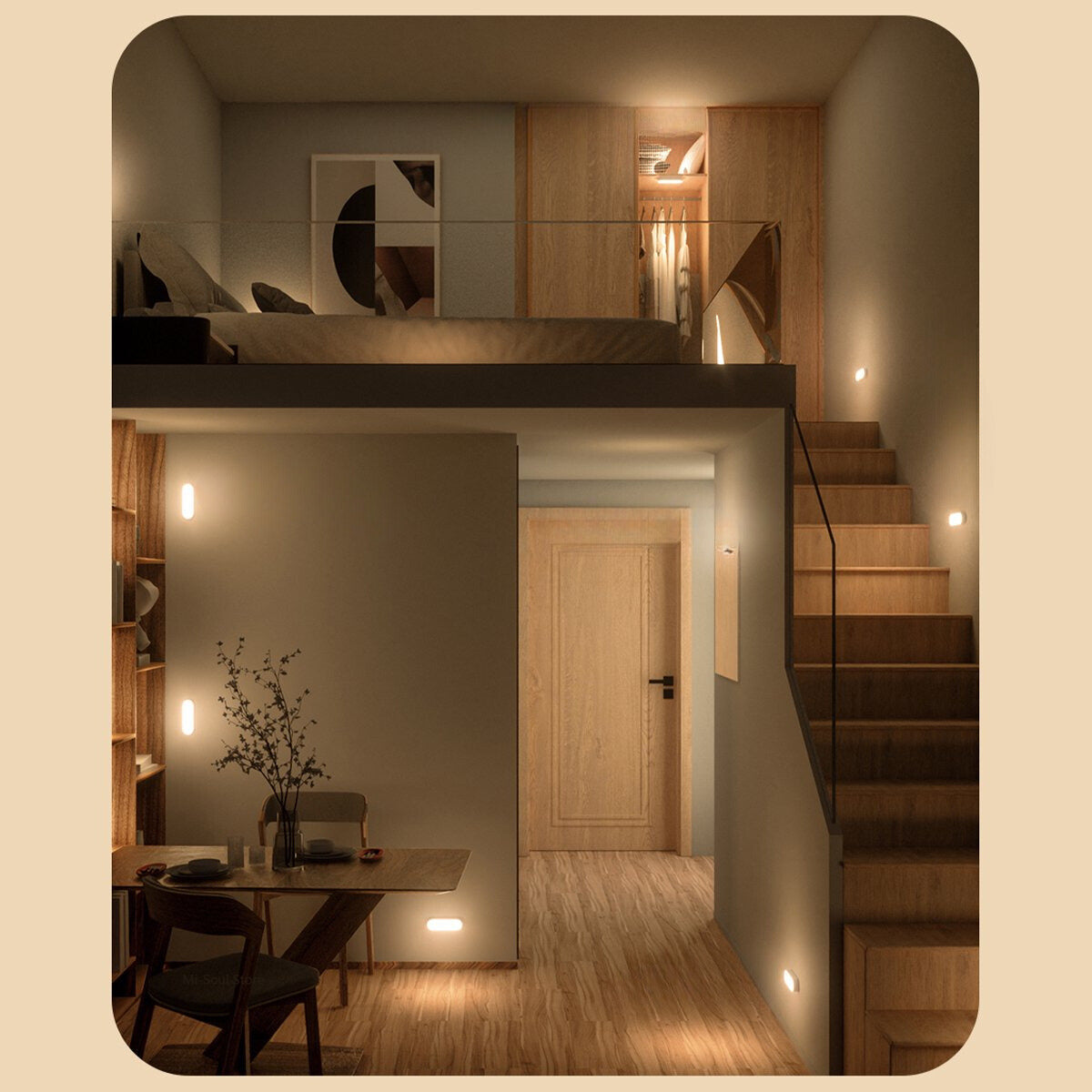 Moderne | LED USB Oplaadbare Draadloze Bewegingssensor Wandlamp