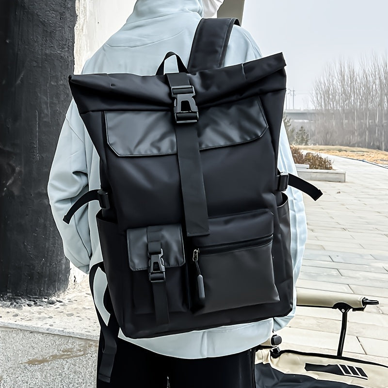 Liam | Trendy Waterdichte Reistas Laptop Rolltop Rugzak