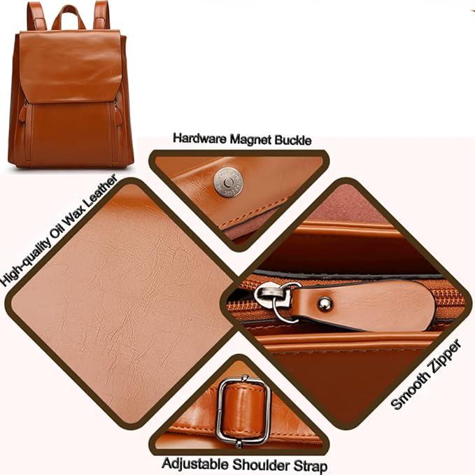 Carmine | Elegante PU Leren Laptop Rugzak - Gewatteerd & Praktisch