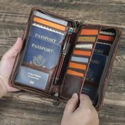 Ocean | Top Grain Leren Paspoort Wallet