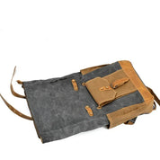 Finn | Stijlvolle Militaire Canvas Rugzak met Roltop voor Wandelen en Laptop