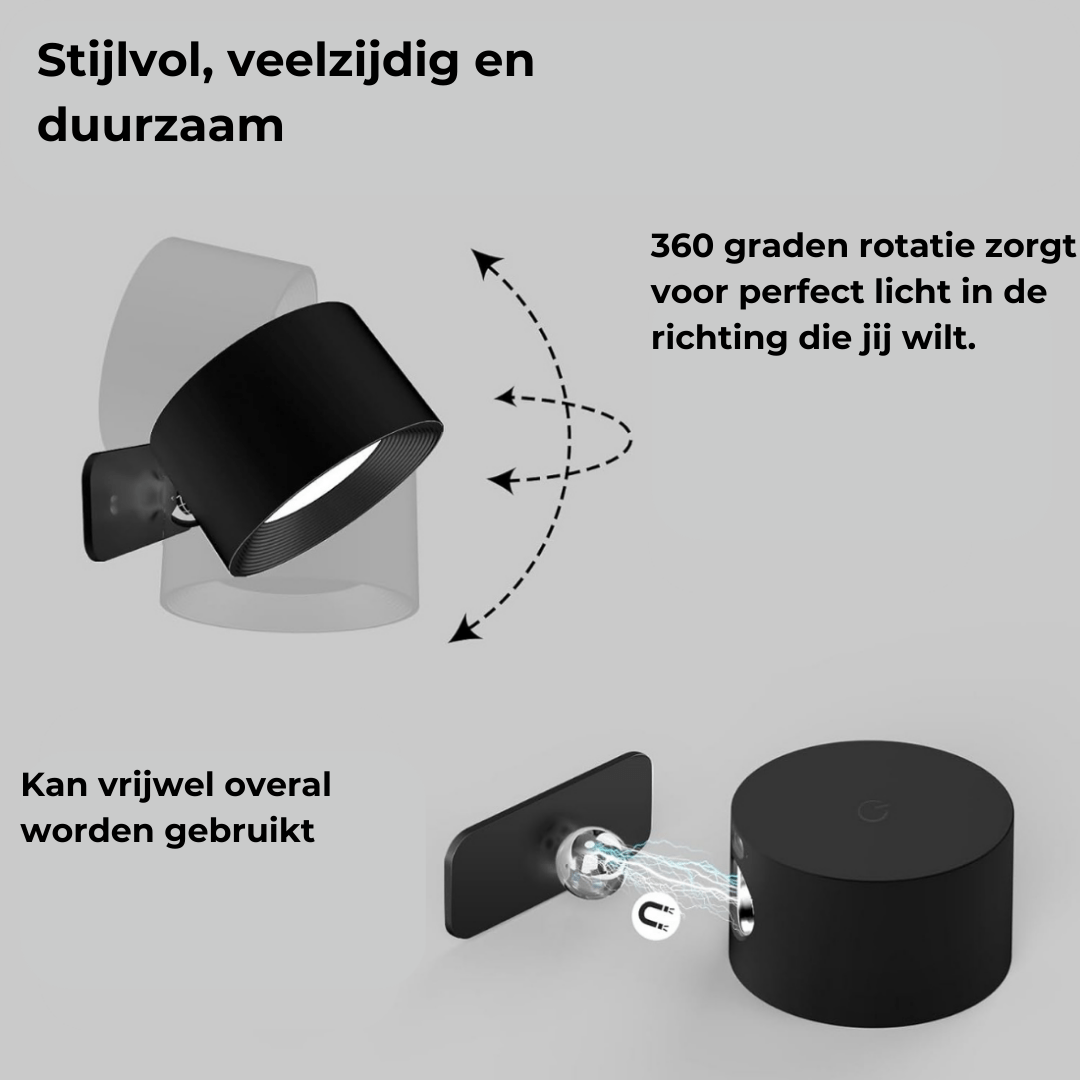 FlexiLamp | Draadloze Oplaadbare 360° Wandlamp