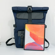 Liam | Trendy Waterdichte Reistas Laptop Rolltop Rugzak