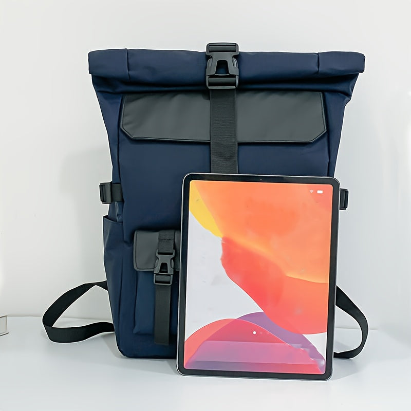 Liam | Trendy Waterdichte Reistas Laptop Rolltop Rugzak