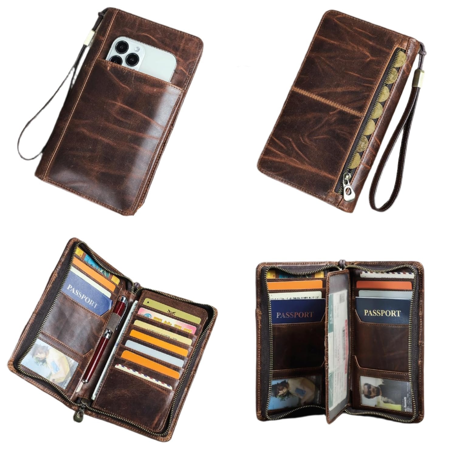 Ocean | Top Grain Leren Paspoort Wallet