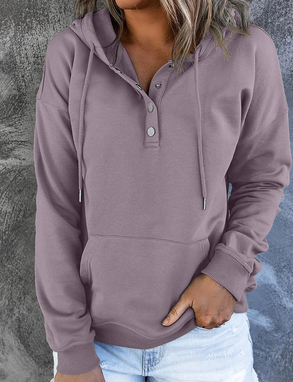 Emari | Warme Fleece Trui met Capuchon en Knopen