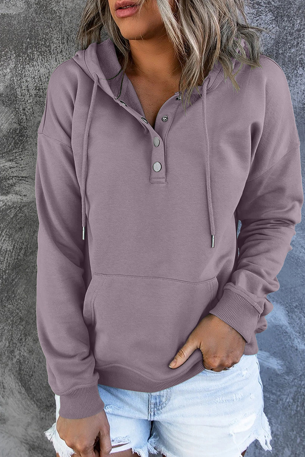 Emari | Warme Fleece Trui met Capuchon en Knopen